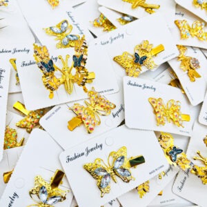 Lote 120 mini ganchetas Mariposa Dorada