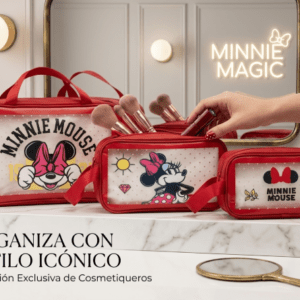 Lote de 3 Cosmetiqueros Minnie Original (bolso de viaje- Neceser- Cosmetiquero)